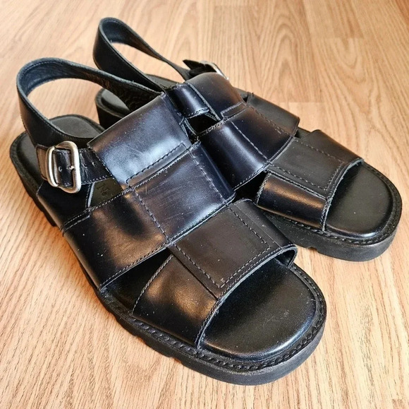 Cole Haan Leather Men's Fisherman Grandpacore Casual Black Sandals Shoes Size 10 - Picture 11 of 12